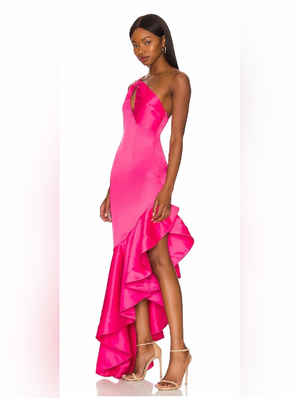 Hot Pink Asymmetric Gown